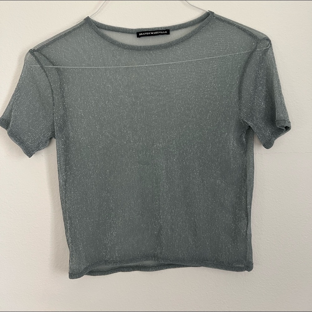Brandy Melville blue mesh top